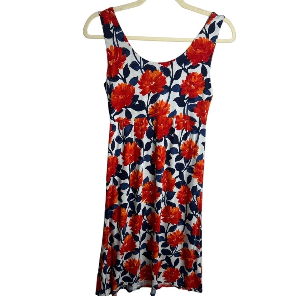 Garnet Hill Floral Print Sleeveless V Neck Dress Midi Length Size XS Sundress - Picture 6 of 9